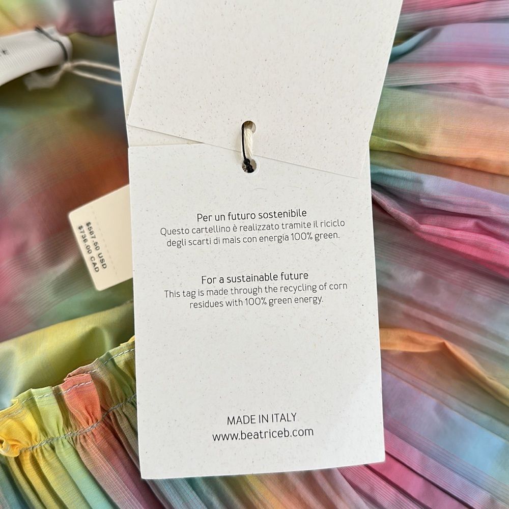 Anthro Beatrice B Tiered Babydoll Dress 6 NWT Pastel Rainbow - Picture 10 of 14